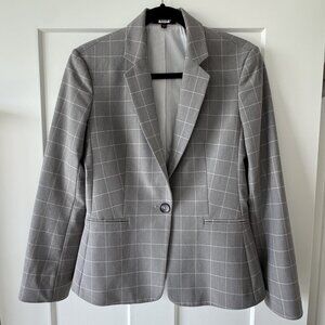 Express Women's Blazer, size 6, soft grey with light pink checks